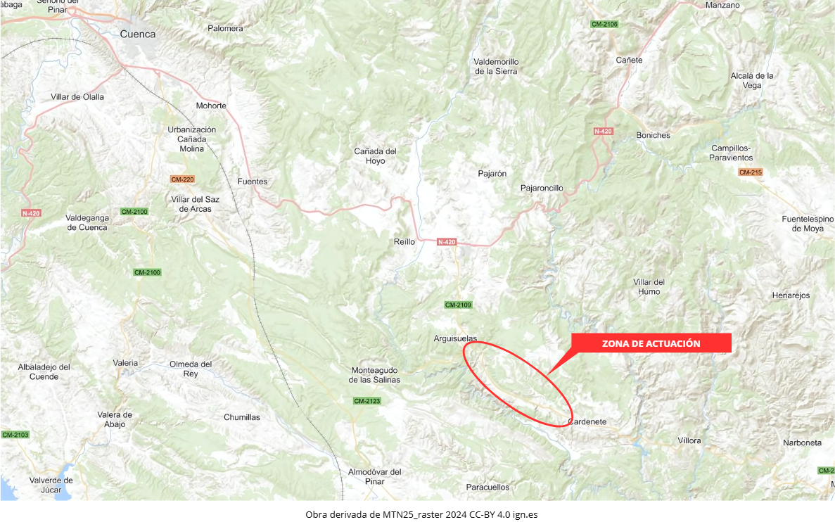 Viales y Obras Públicas, adjudicataria de los trabajos de mejora del firme en la CM-2109 entre Arguiselas - Cardenete (Cuenca)