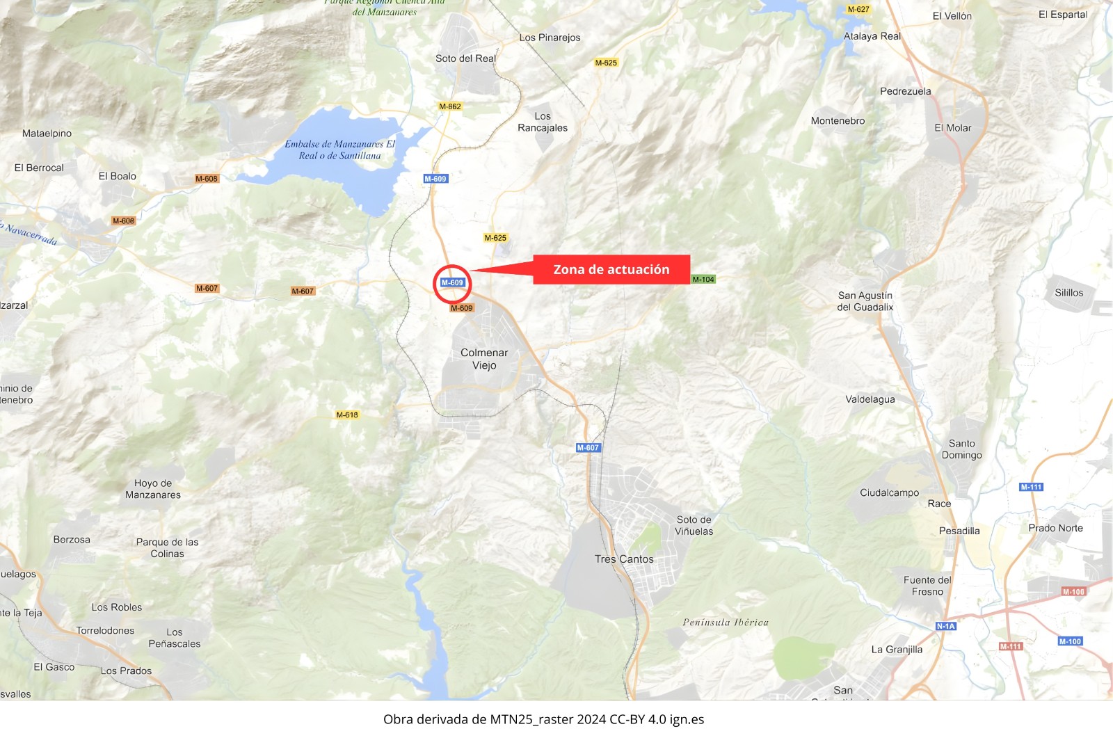 Ejecución del nuevo ramal de enlace entre la M-609 y la M-607 en Colmenar Viejo (Madrid)